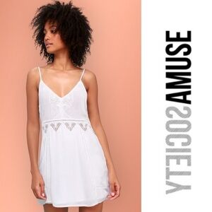 NWT Society Amuse‎ Cream Beach Luxe Crochet Dress, Size S, MSRP $68